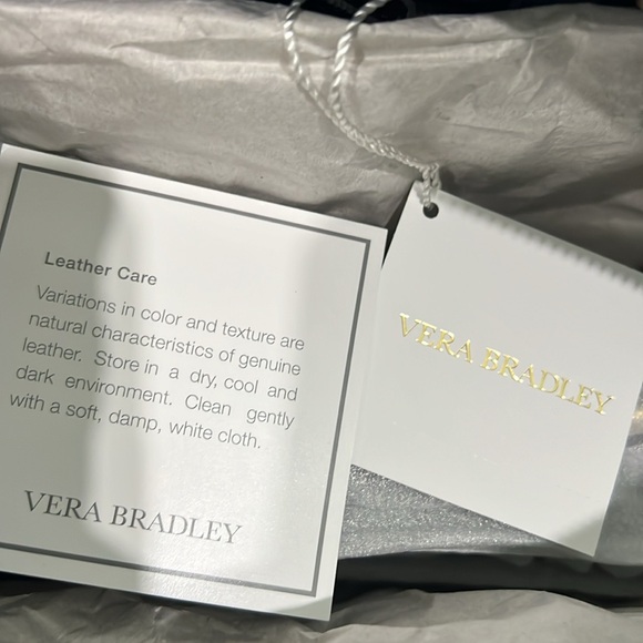 Vera Bradley Bowled Over Bag Classic Navy Genuine Leather - Picture 16 of 17